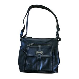 b.o.c. Born Concept Black Faux‎ Leather Shoulder Bag Crossbody Purse